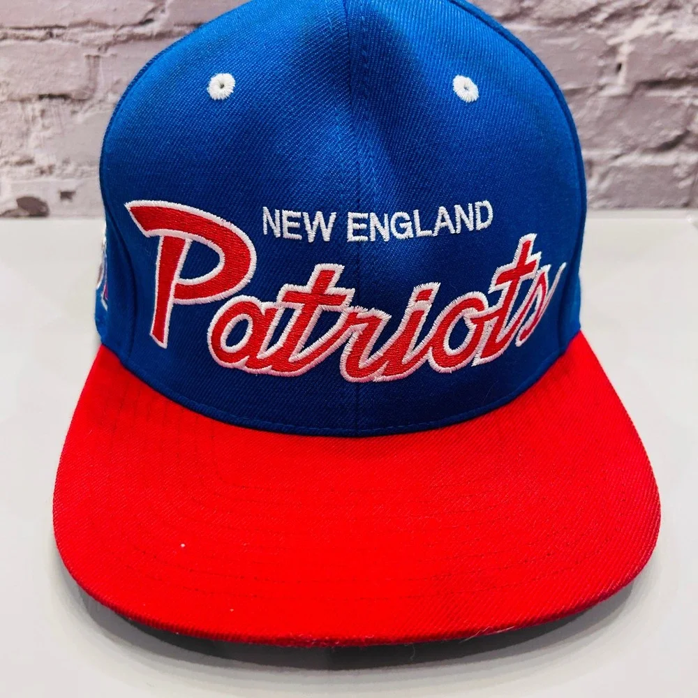 Mitchell & Ness New England Patriots Hat Mens OSFA Blue Red Pat Patriot Snapback